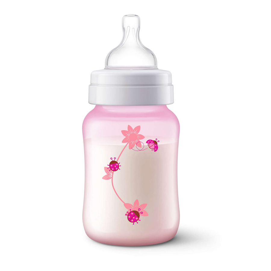 Classic+ Feeding Bottle 9OZ/260ML- (Single Pack) - Pink Bugs Design