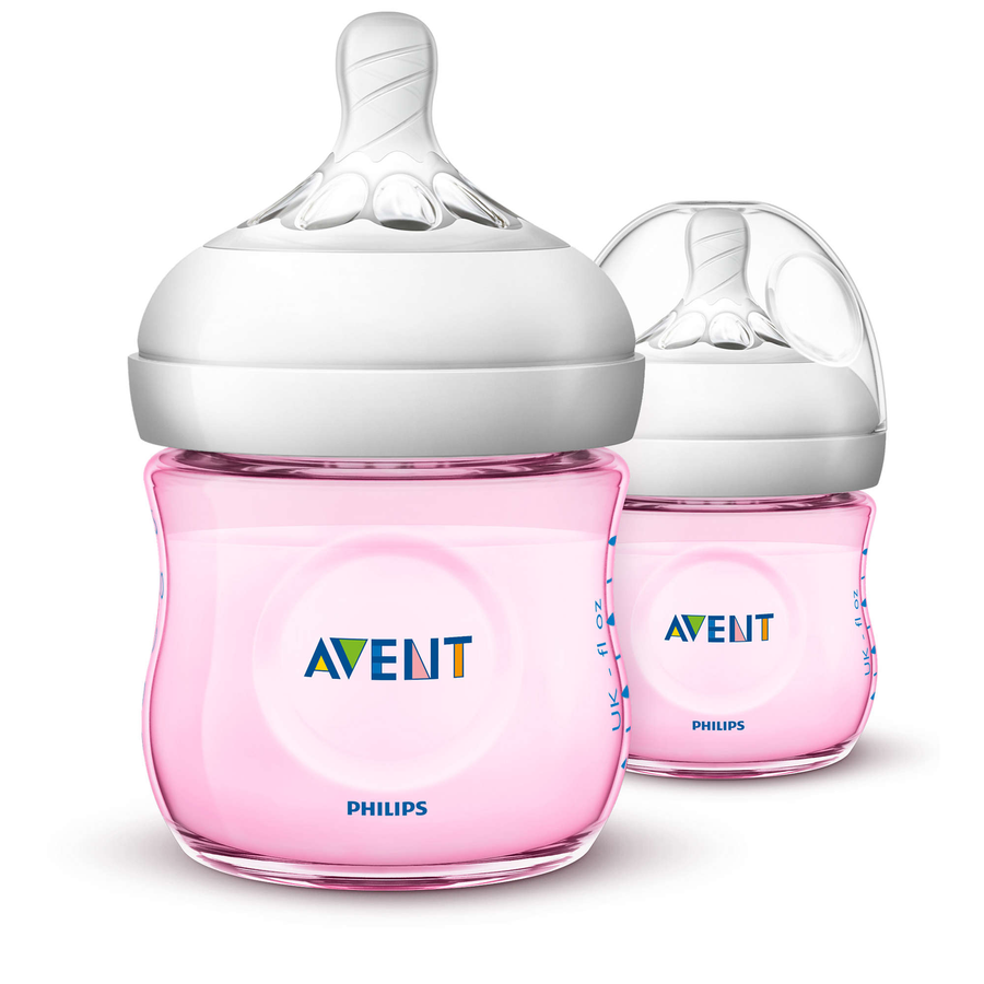 Natural Bottle (PINK) 4OZ/125ML - Natural 2.0
 (Twin Pack)