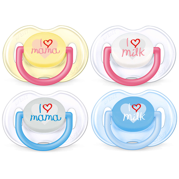 Soother I Love Mama & Papa 0-6M  - (Twin Pack)