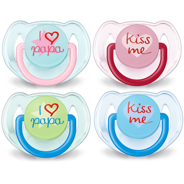 Soother I Love Mama & Papa 6-18M  - (Twin Pack)