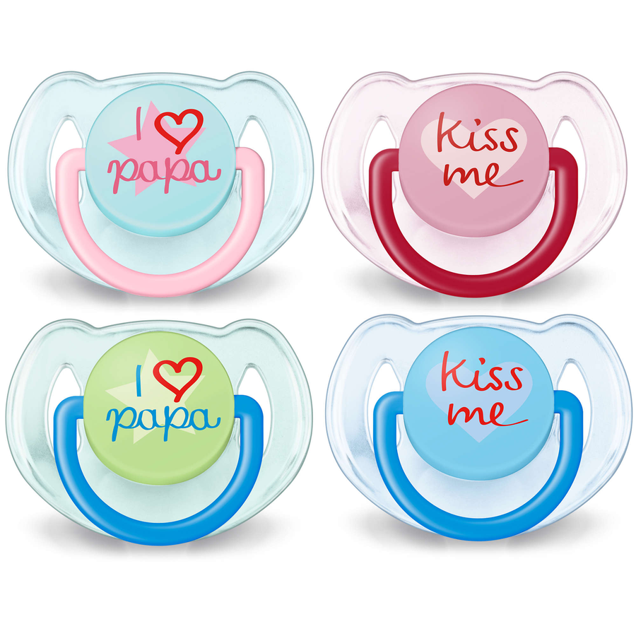 Soother I Love Mama & Papa 6-18M  - (Twin Pack)