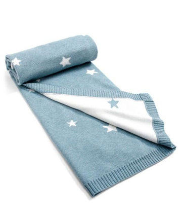 Blanket Knitted Sml - Teal Star