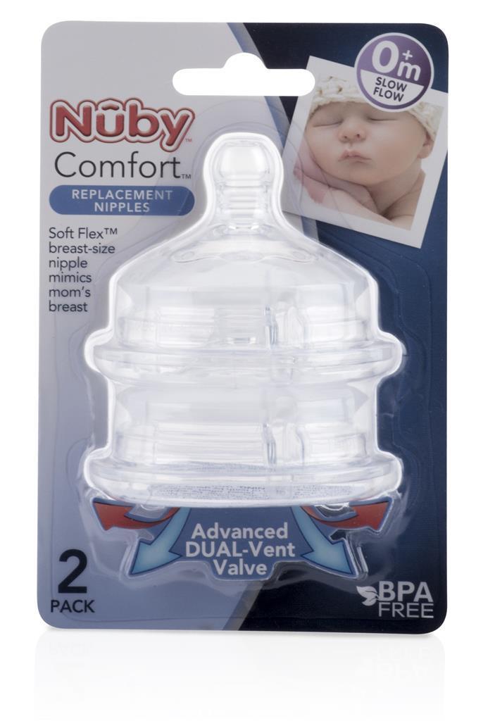 Comfort Bottle Replacement Nipple Slow Flow (2pcs)